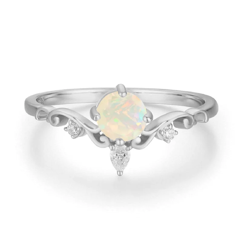 women’s elegant ring-Sunrise Opal Ring