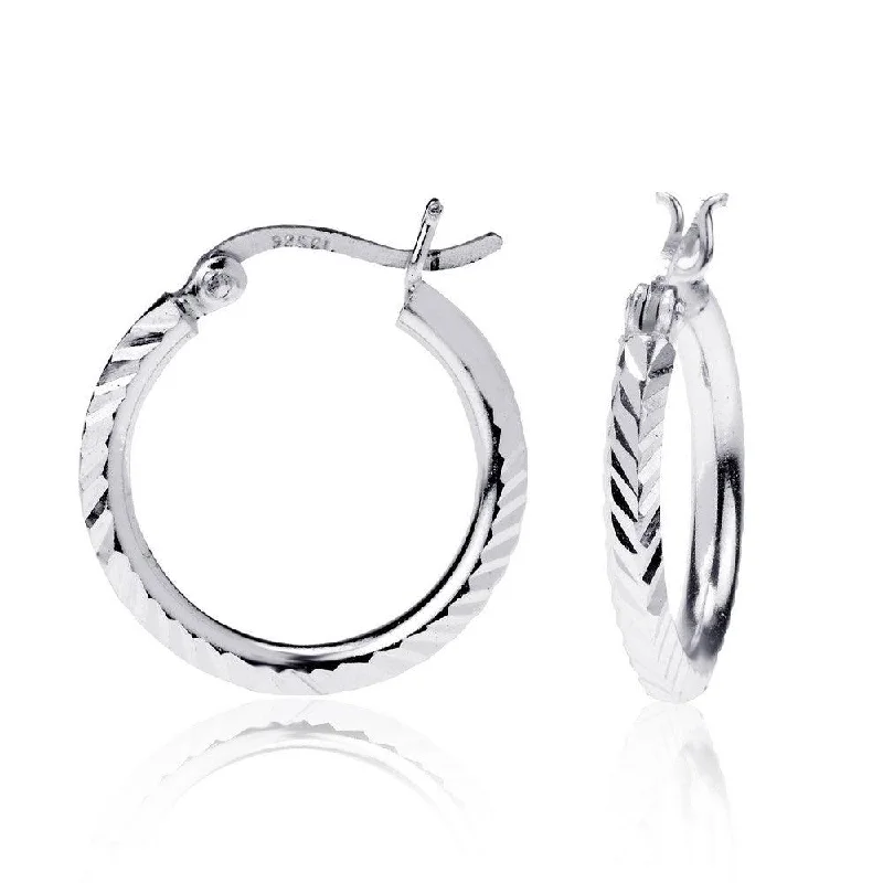 women’s glamorous earrings-Sterling Silver Small D-C Hoop Earrings