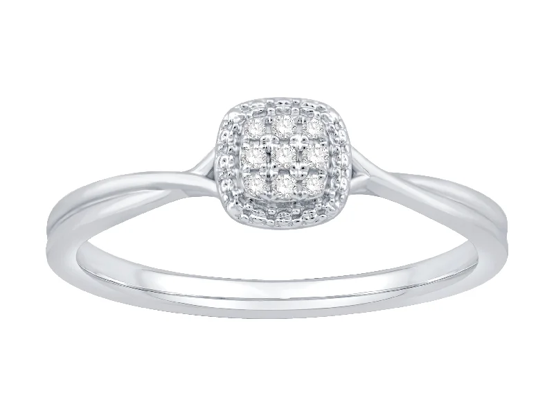 Sterling Silver Diamond Ring