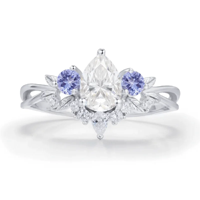 women’s vintage diamond ring-Laurel Grove Moissanite Tanzanite Ring©