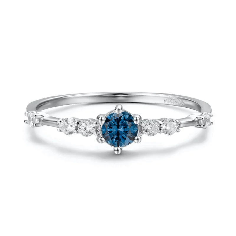 women’s black sapphire ring-The Center of the Universe Blue Topaz Ring