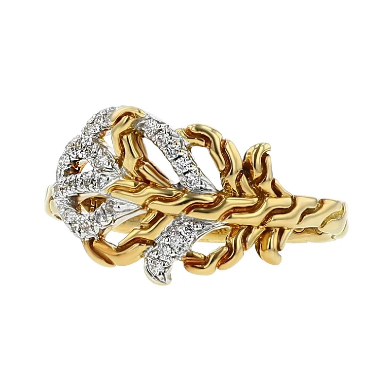 18K Two-Tone Gold Channel-Set Diamond Ring