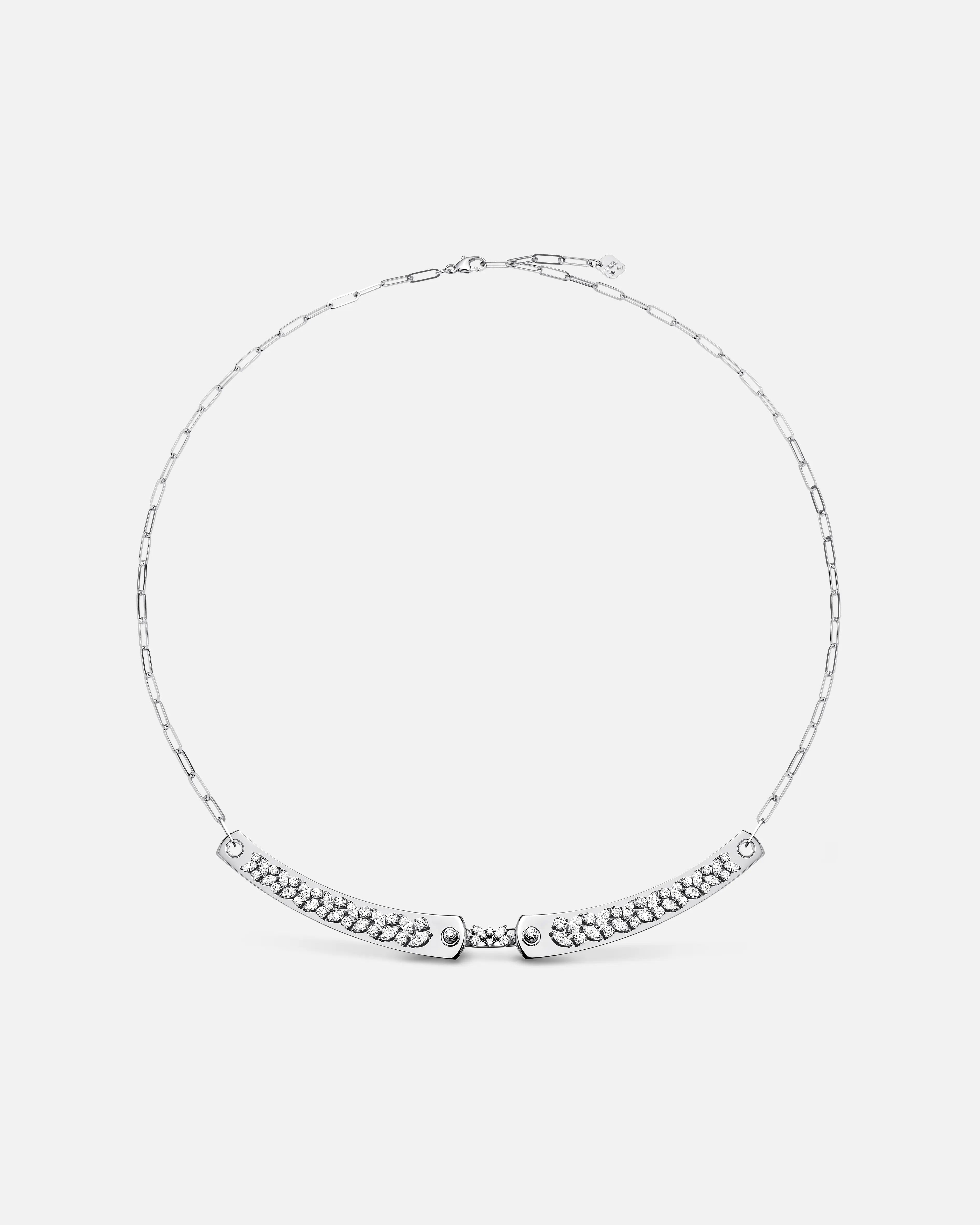 women’s cubic zirconia pendant necklace-Soirée Mood Necklace in White Gold