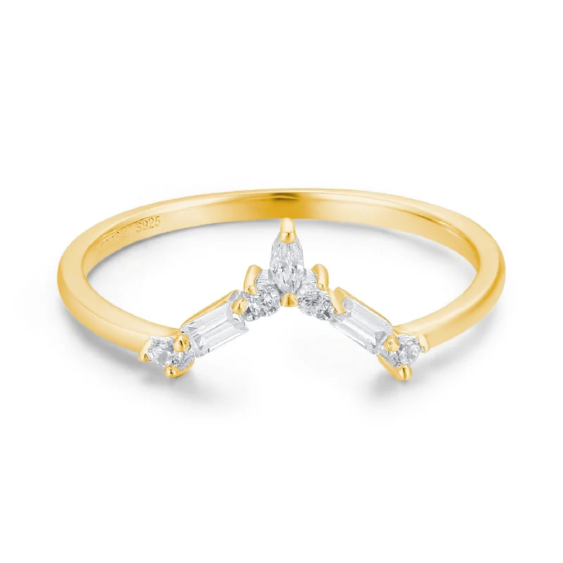 women’s opal ring-Monte Arc Ring (Yellow Gold)