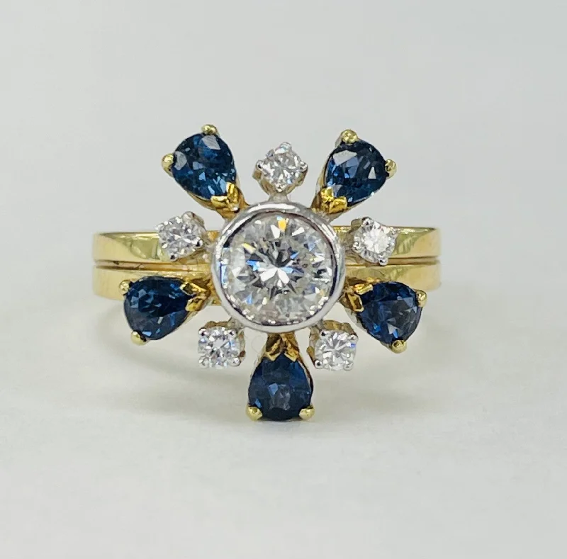 Vintage Floral Sapphire And Diamond Ring