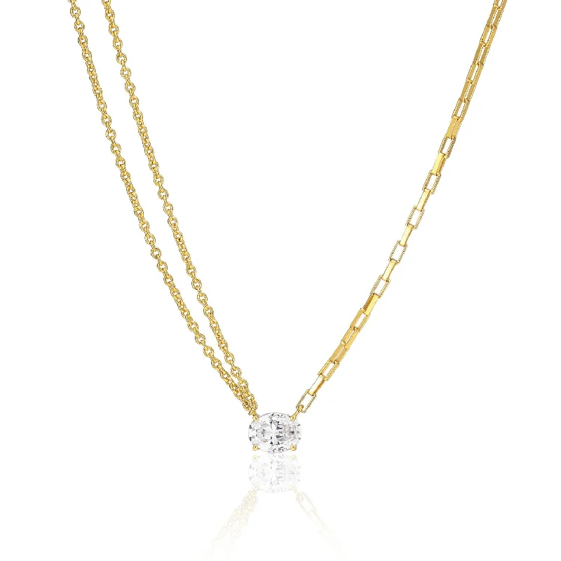 women’s sapphire necklace-Necklace Ellisse Uno