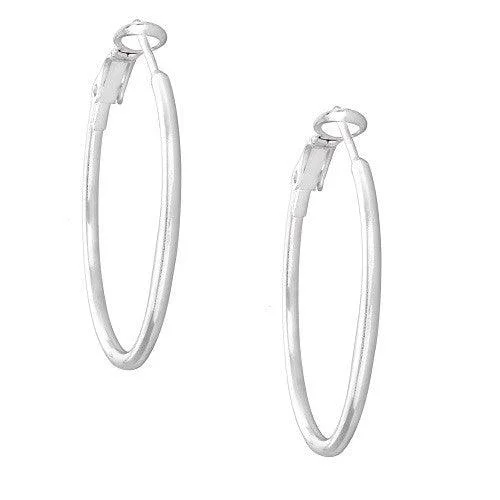 women’s turquoise earrings-Sterling Silver 35mm Hoop Earrings