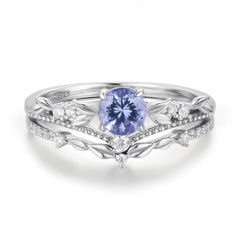 women’s solitaire ring-Reverie Tanzanite Ring Set