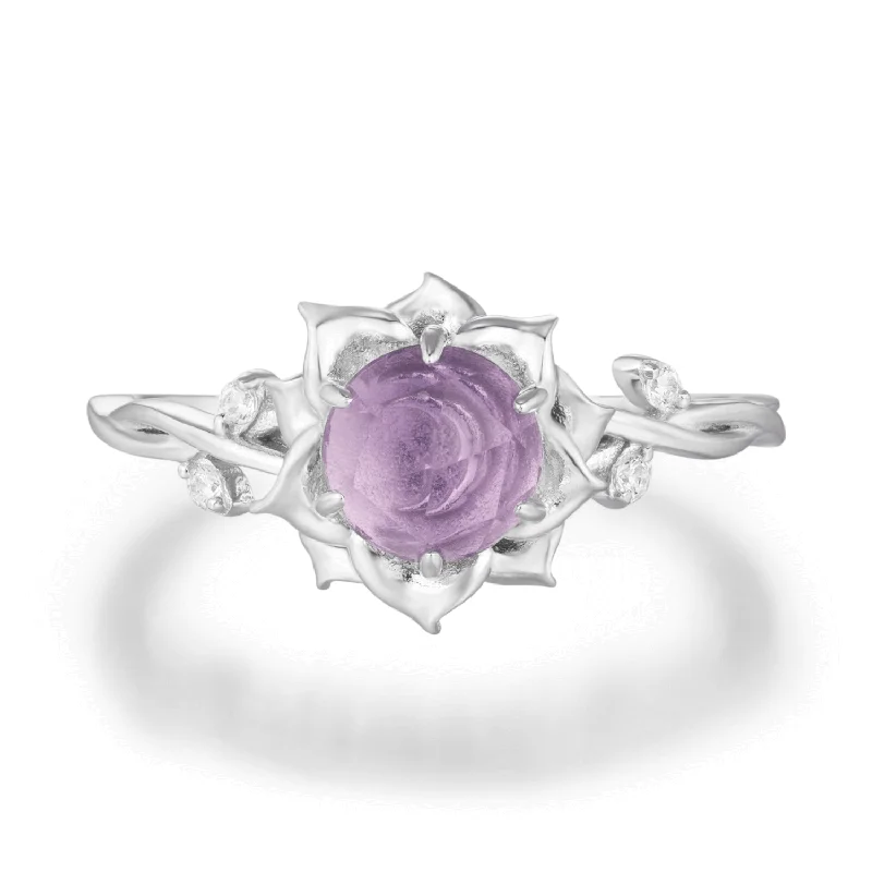 women’s men’s ring-Moonflower Amethyst Ring