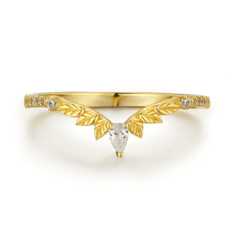 women’s promise ring-Woodland Stacking Band (Yellow Gold)