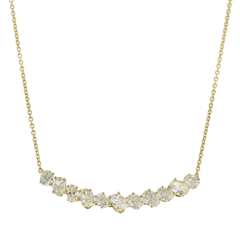 women’s bridal necklace-Salavetti 18K Yellow Gold Diamond Brillante Necklace