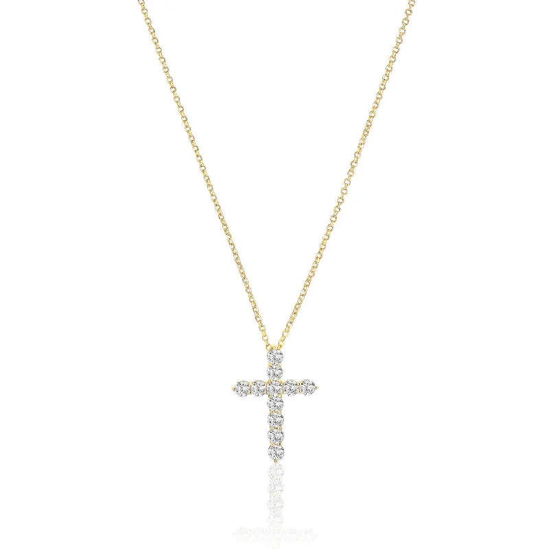 women’s gold necklace-Necklace Belluno Croce