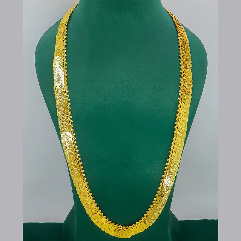 women’s adjustable necklace-Mahavir Gold Plated Long Necklace