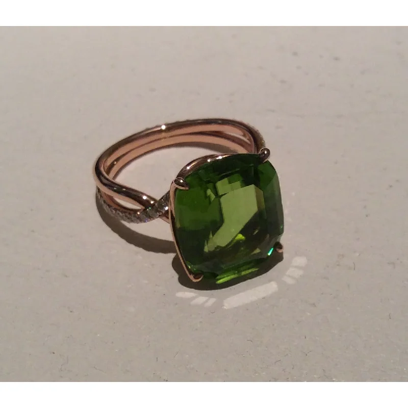 Peridot & Diamond Ring