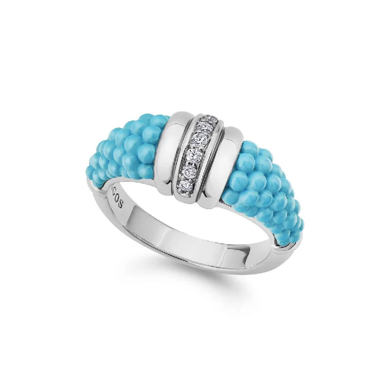 Blue Caviar Diamond Ring