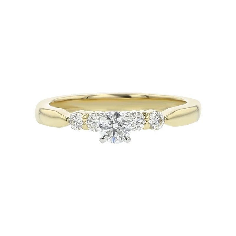 18K Yellow Gold Hearts on Fire Diamond Ring