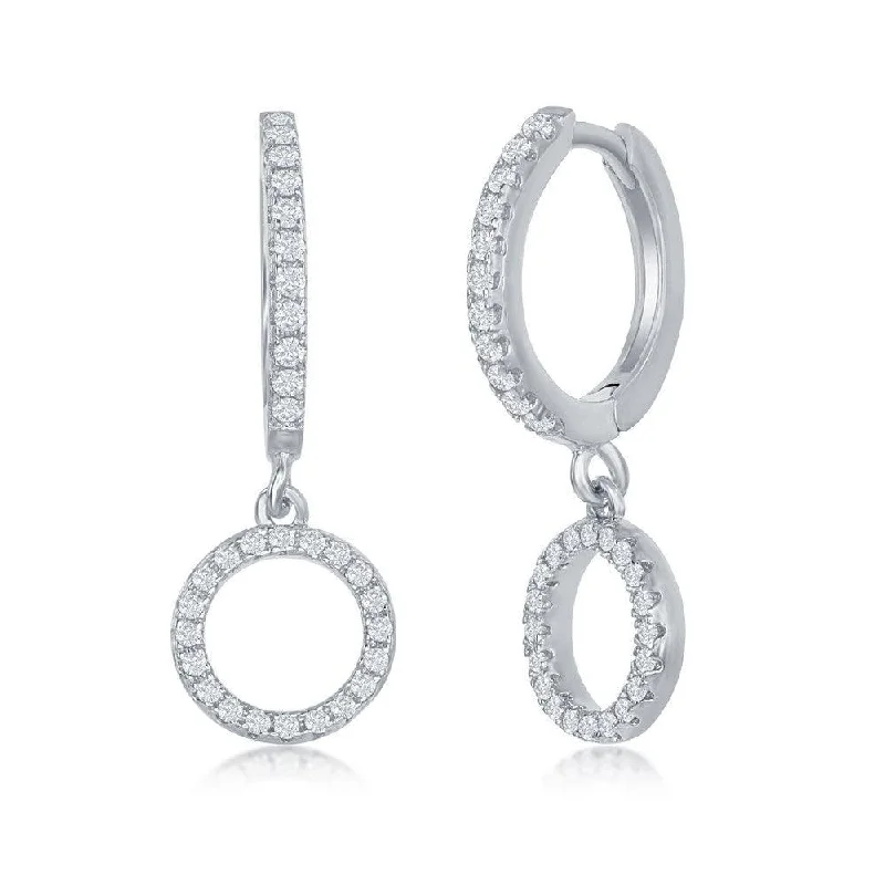 women’s sterling silver teardrop earrings-Sterling Silver Small Huggie Hoop Circle Earrings