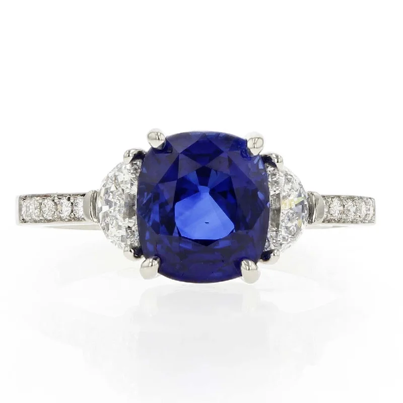 Platinum Madagascar Sapphire Diamond Ring