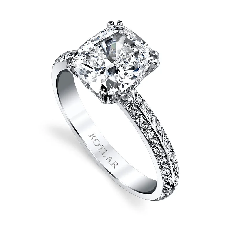 Chevron Kotlar Cushion Diamond Ring