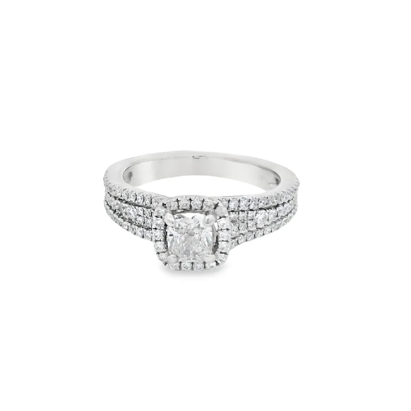 Cushion Cut Halo VS/F GIA Diamond Ring