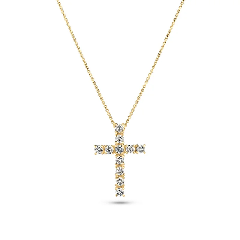 women’s diamond pendant necklace-Necklace Alba Croce - with lab-grown diamonds