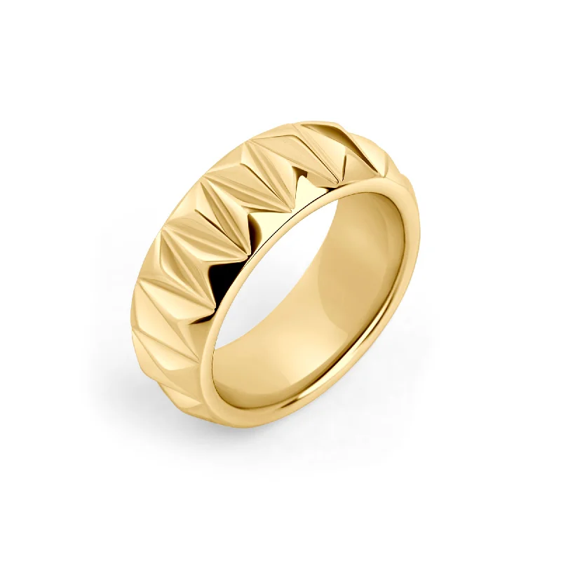 women’s engraved band ring-Naomi Ring