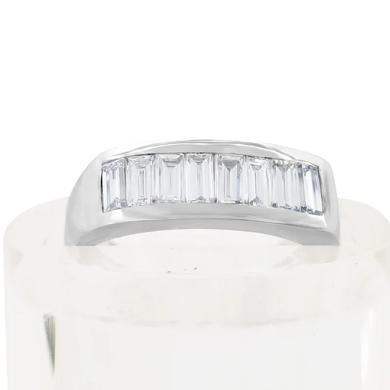 18kt White Gold Half Eternity Baguettes Diamond Ring