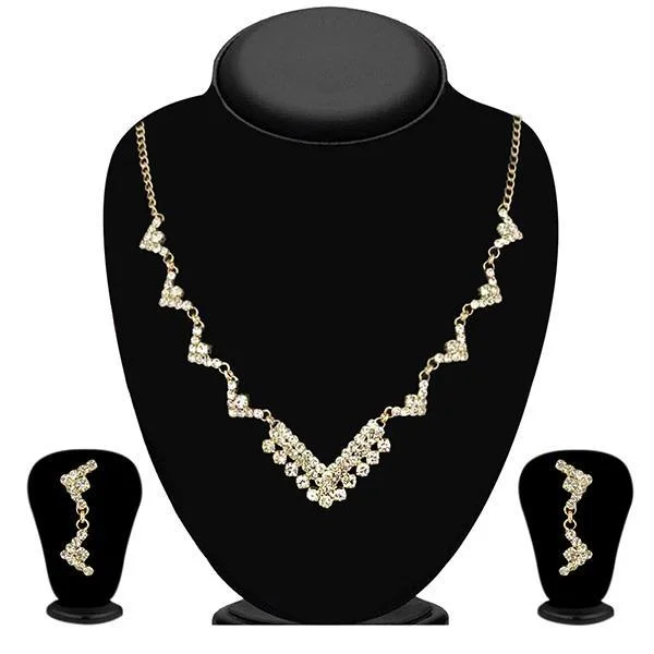 women’s choker chain necklace-Eugenia Austrian Stone Gold Plated Necklace Set - 1104306