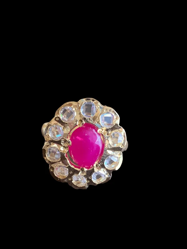 women’s heart ring-DJR46 Hyderabadi ruby  ring ( READY TO SHIP )