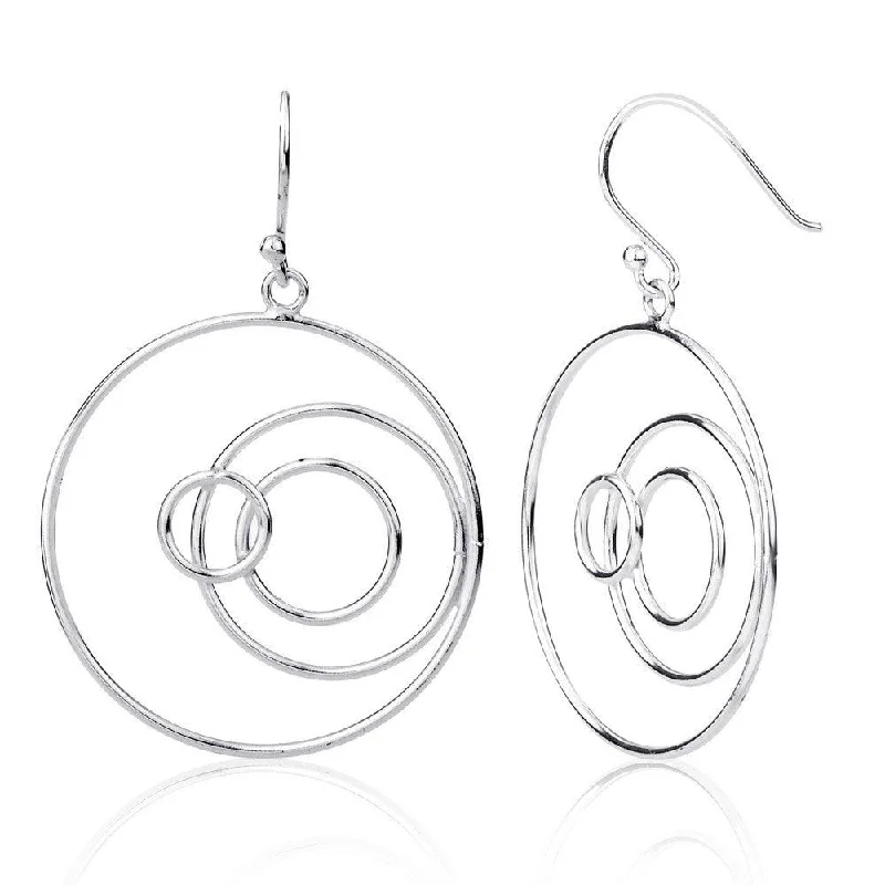 women’s long dangly earrings-Sterling Silver Multi Open Circles Earrings