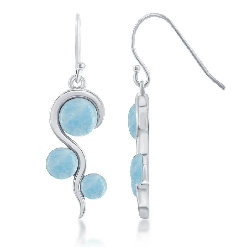 women’s pearl drop earrings-Sterling Silver Swirl Design Earrings