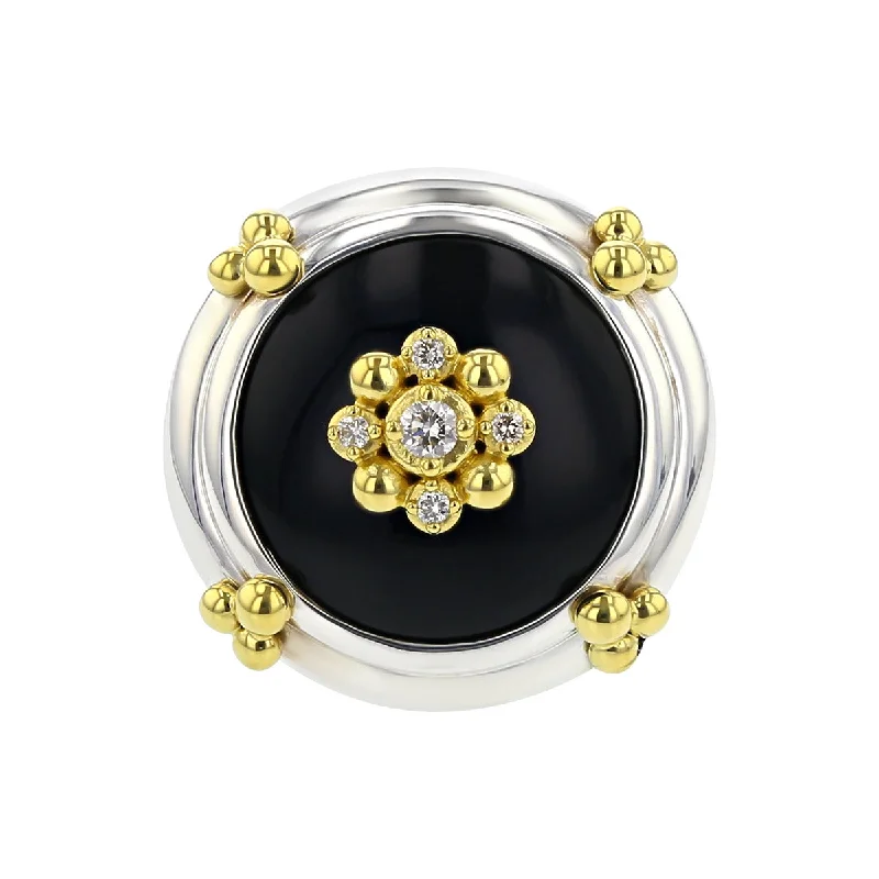 Slane Black Onyx and Diamond Ring