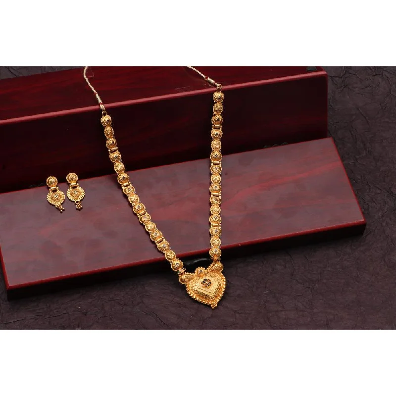 women’s infinity chain necklace-Darshana Jewels Gold Plated Meenakari Long Necklace Set