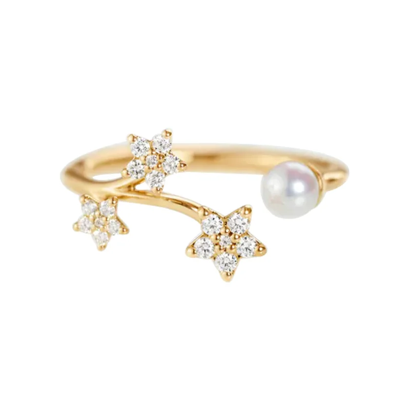 Shooting Stars Pearl Diamond Ring