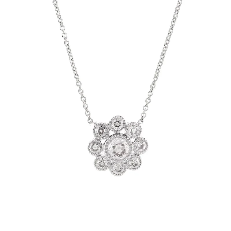 women’s butterfly necklace-Rosetta Old Mine Cut Diamond Necklace