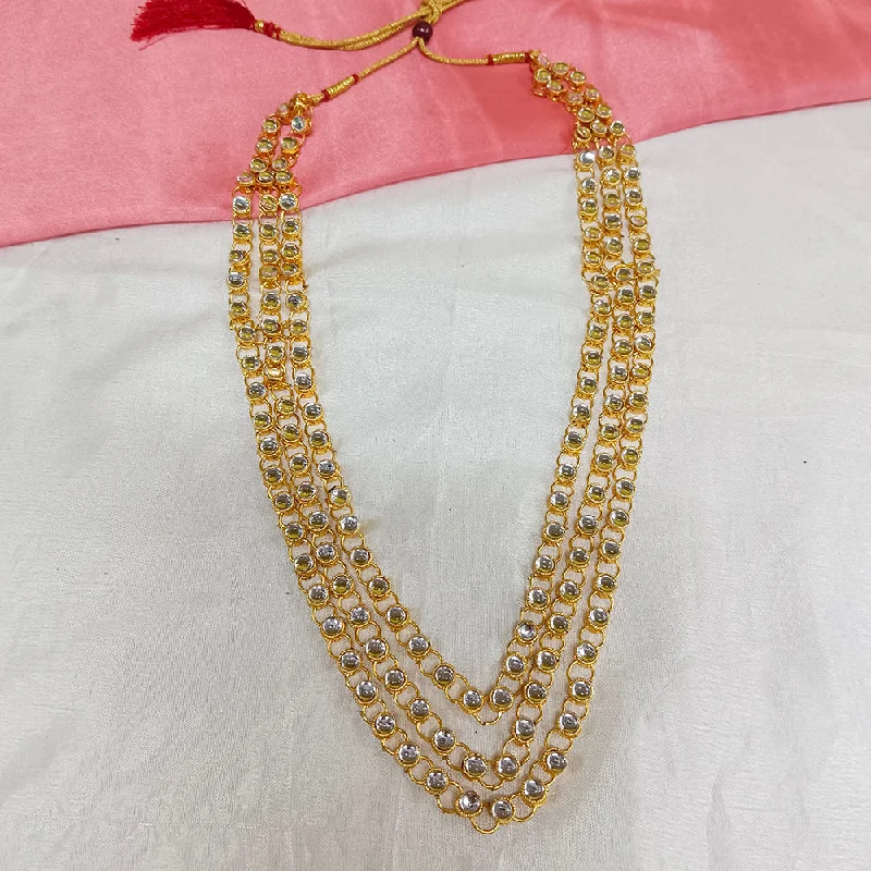 women’s dainty gold necklace-Darshana Jewels Gold Plated Long Necklace Set