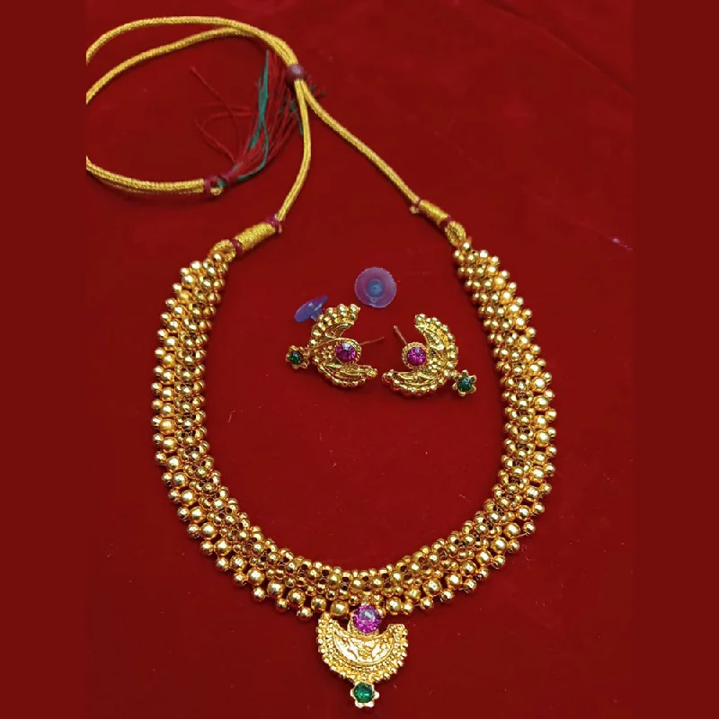 women’s sleek necklace-Manisha Jewellery Gold Plated Necklace Set