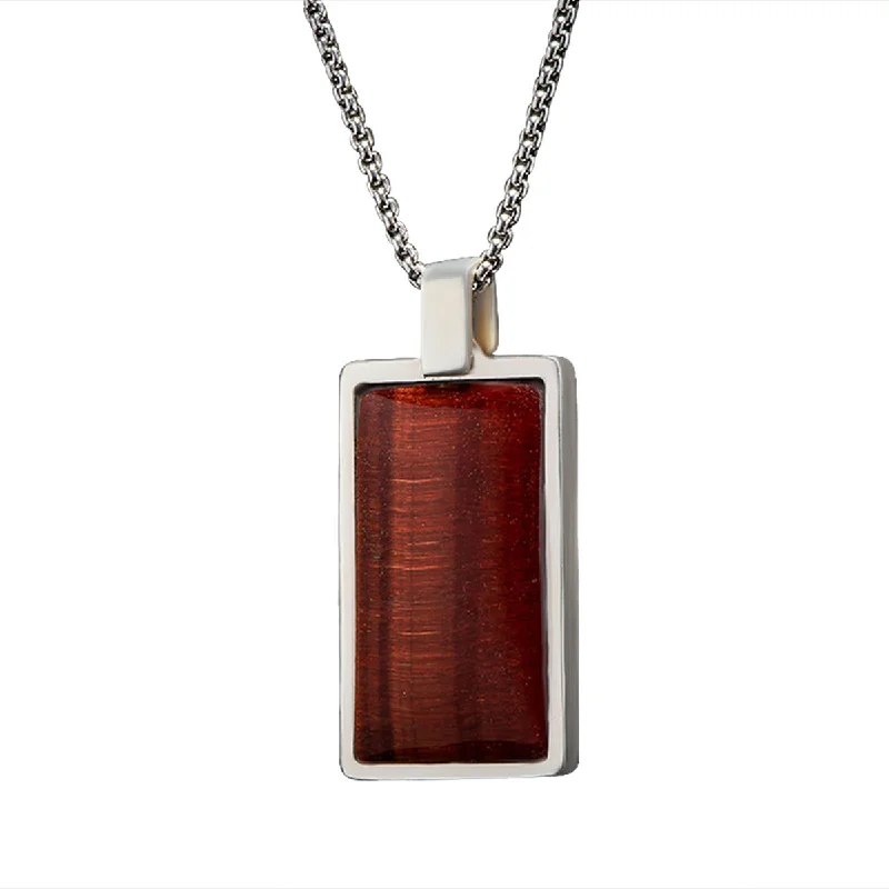 women’s luxury necklace-Red Tiger Eye Shift Necklace