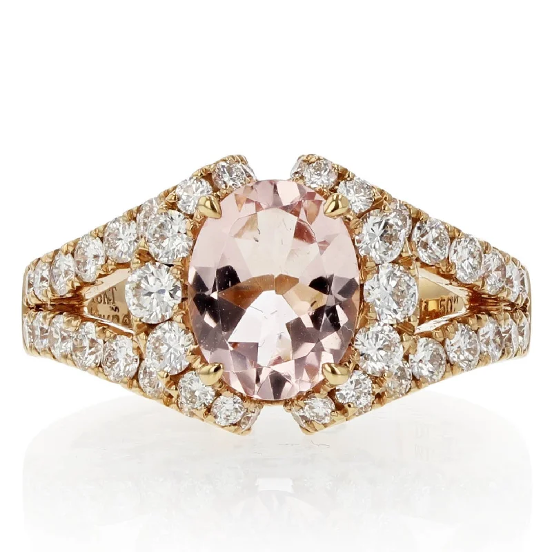 Pastel Morganite and Diamond Ring