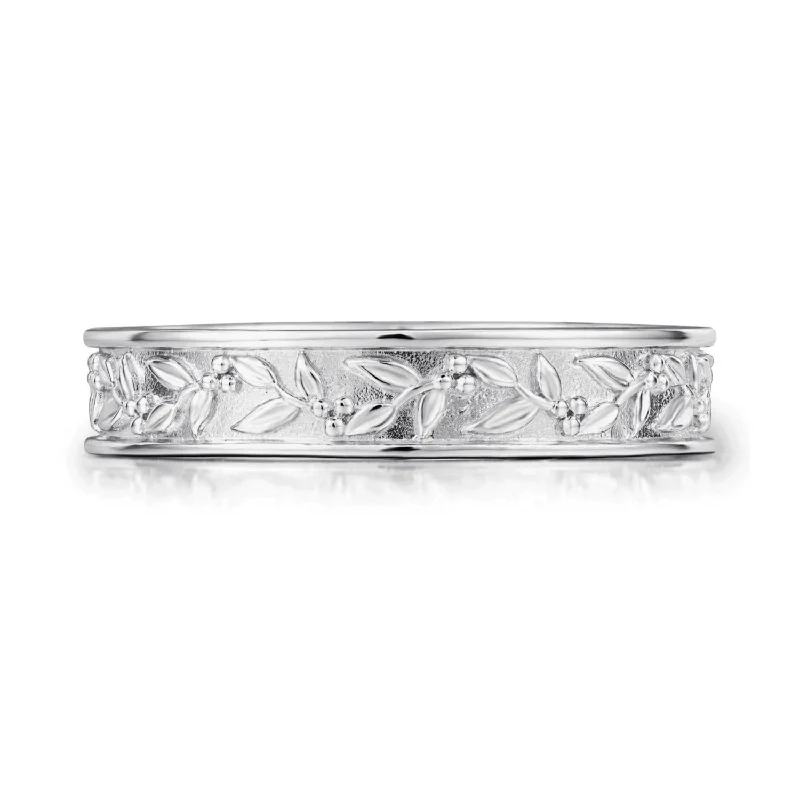 women’s luxury diamond ring-Floral Tapestry Eternity Band (Male)