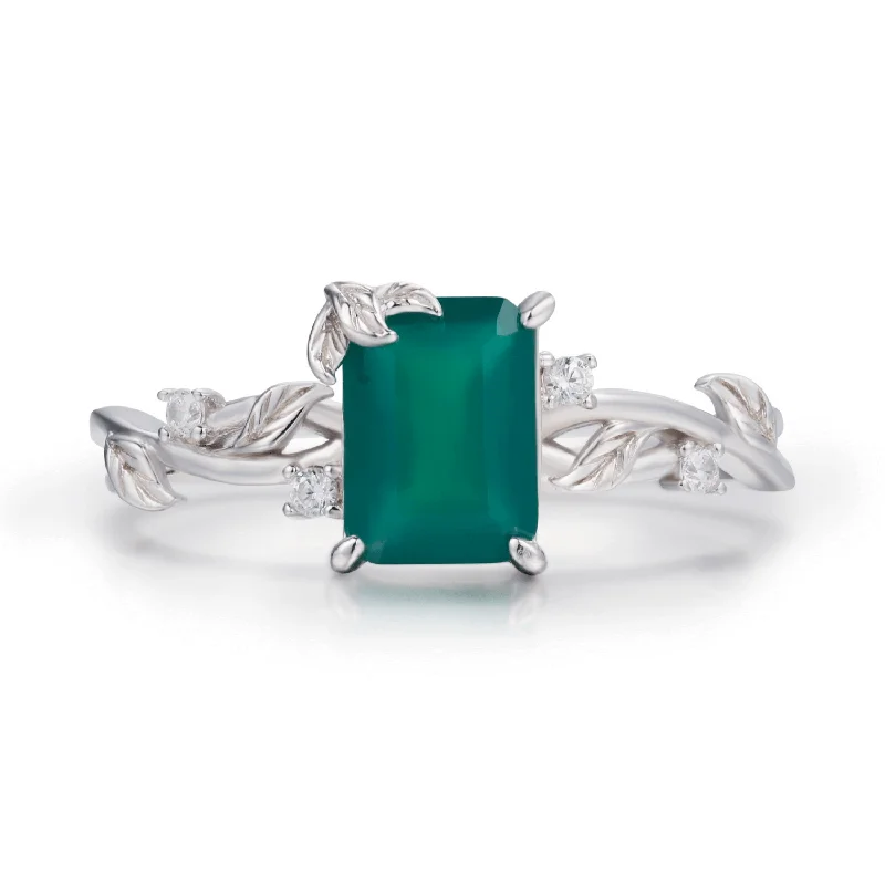 women’s multi-stone ring-Earth Green Onyx Ring