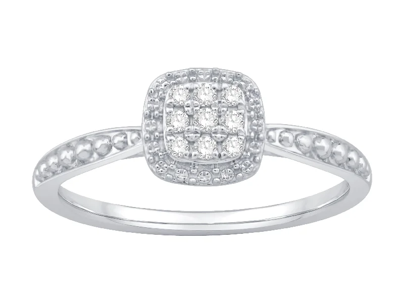 Sterling Silver Diamond Ring